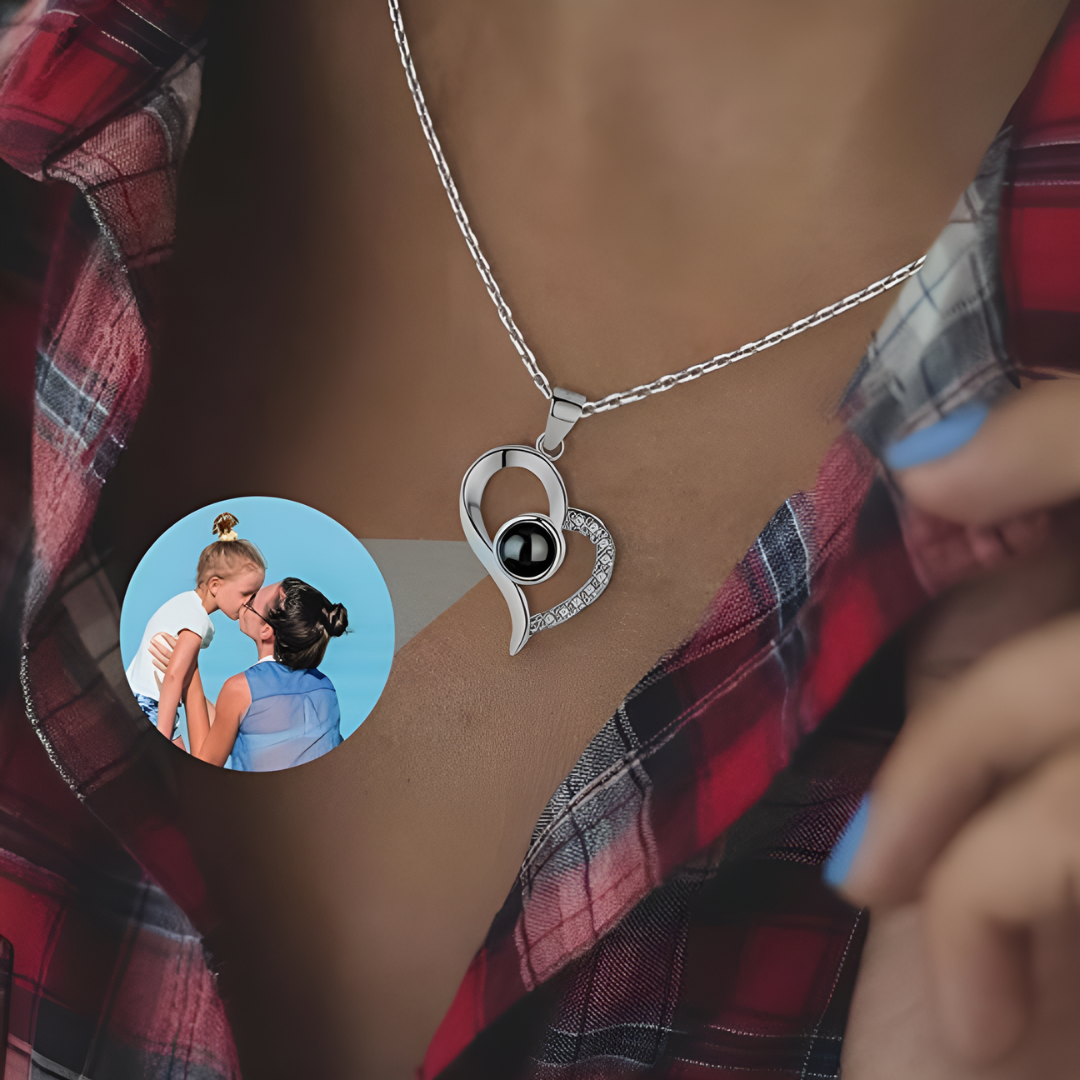 Colgante con Proyección de Foto y Caja Rosa Eterna